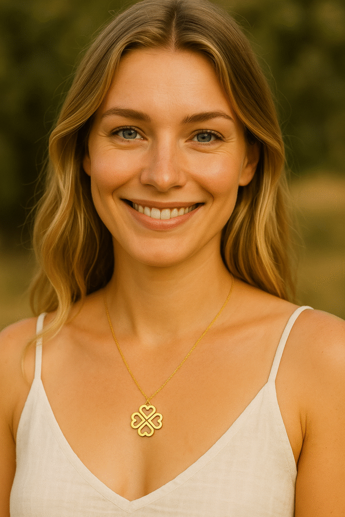 collier pendentif trèfle doré 