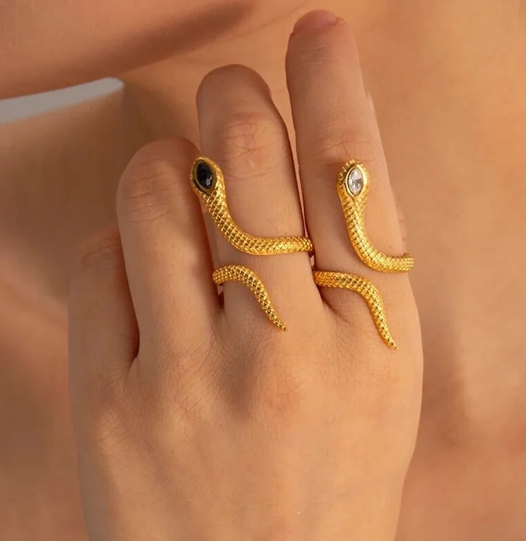 bague serpent doré pour femme 