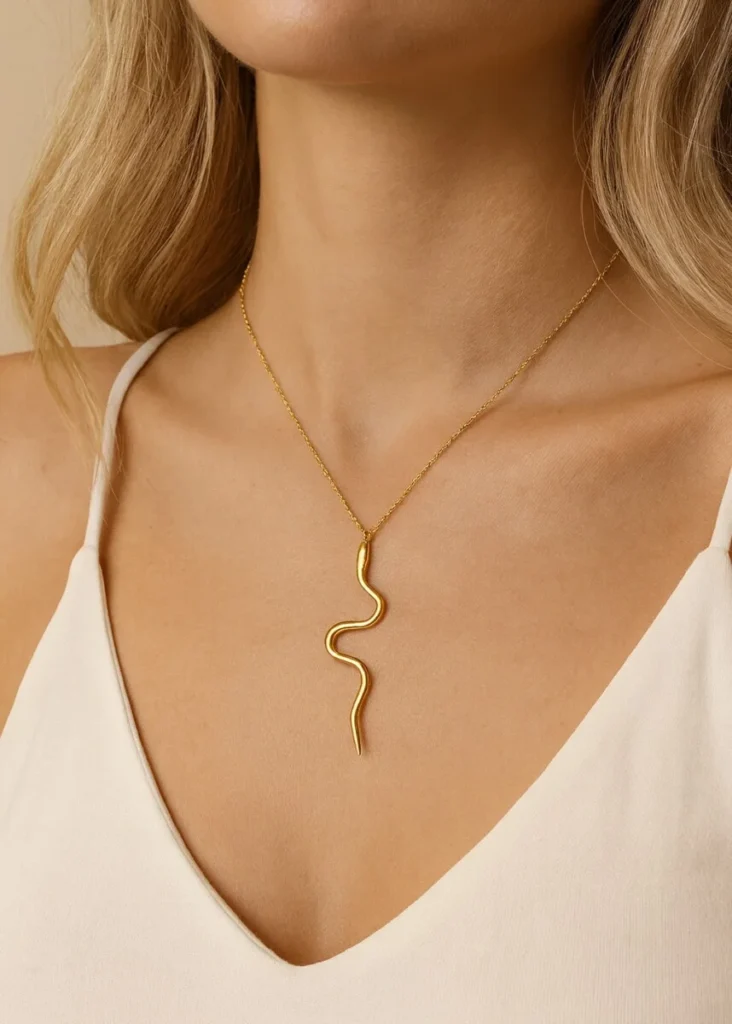 collier serpent acier inoxydable