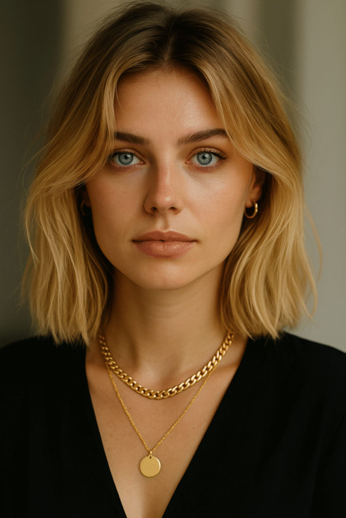 collier acier inoxydable dore 