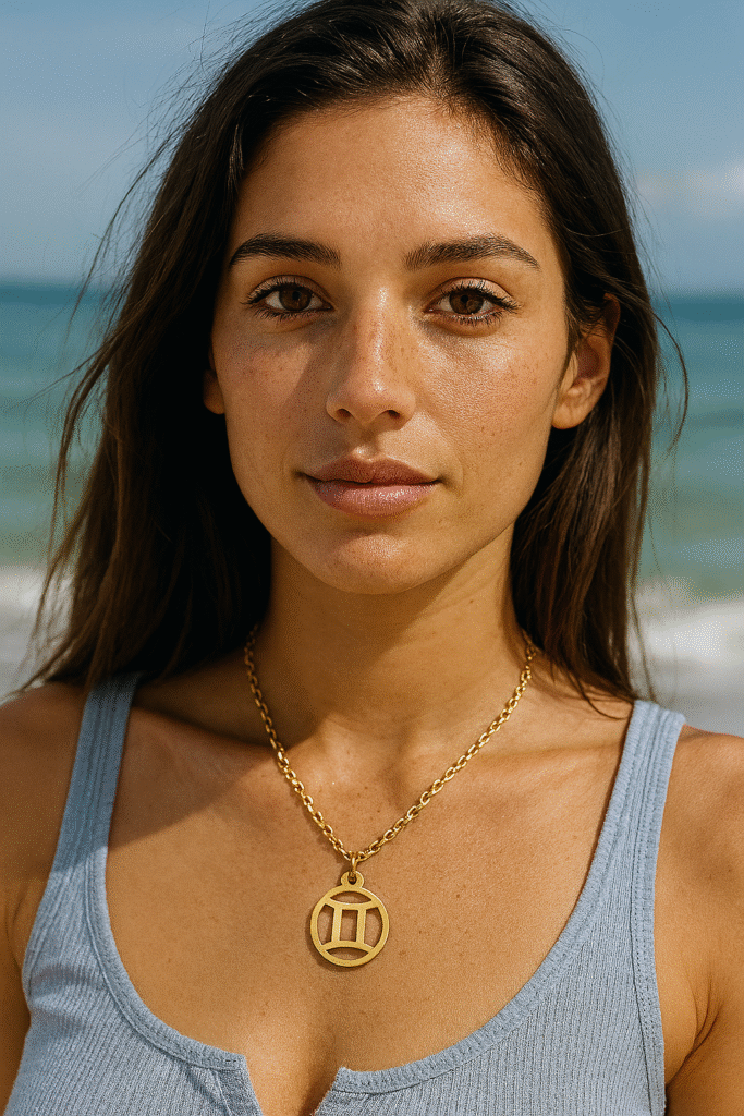 femme avec collier zodiaque 