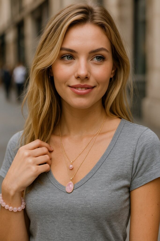 bijoux quartz rose femme bijoux pierres naturelles quartz rose pour femme